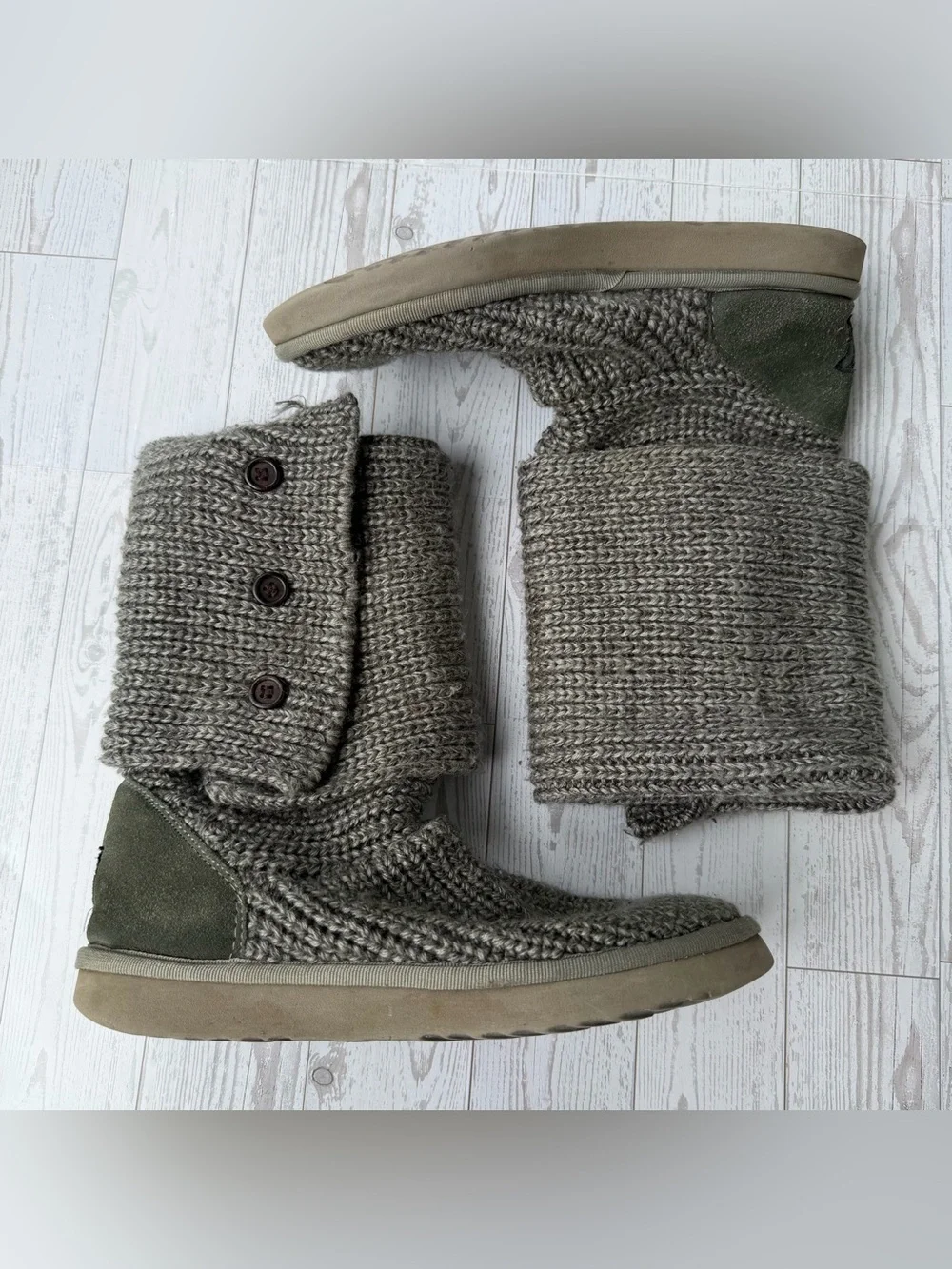 UGG Australia, Ugg, Lattice Cardy Knit Boots, Gray‎ Boots | Women’s 8